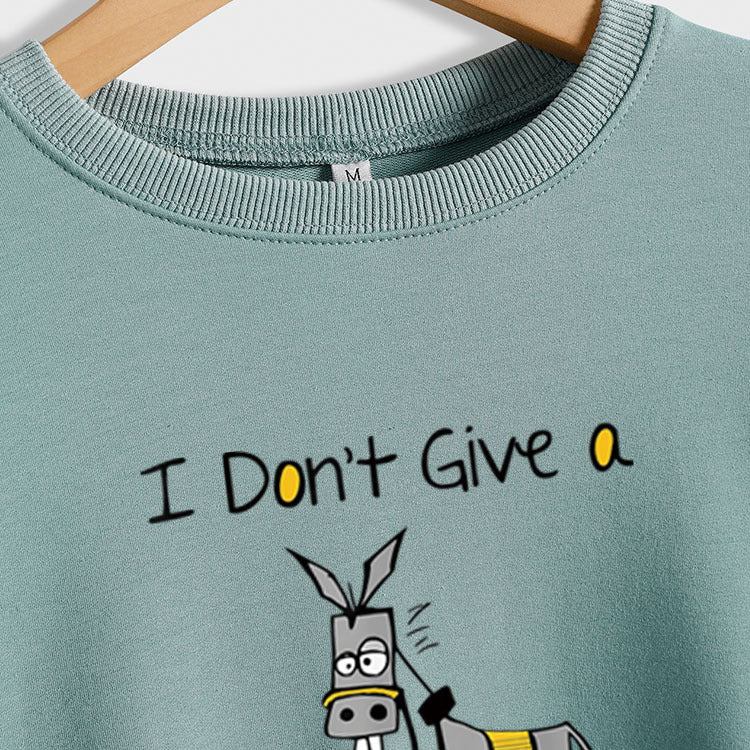 Je ne donne pas un Hamster cheval lettre impression nouveau col rond à manches longues pull fille