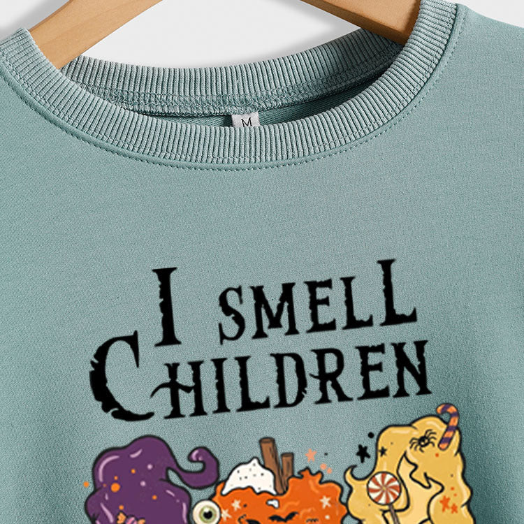 Je sens les enfants citrouille lettre impression col rond ample à manches longues pull fille