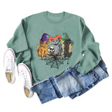 Cat Print Base Loose Long Sleeve Plus Size Sweater Girl