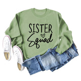 Sister Squad Love Bottom, Loose Crewneck, Long Sleeves, Large Size Sweatshirt Woman