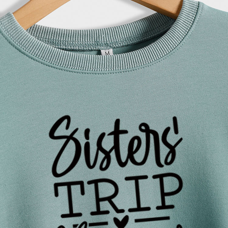 Sisters TRIP – pull ample à manches longues avec lettres moins chères