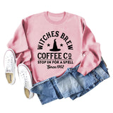 Cross Border Witches Brew Coffee Women's Wear Round Neck Loose Bottomed Long Sleeve Sweater