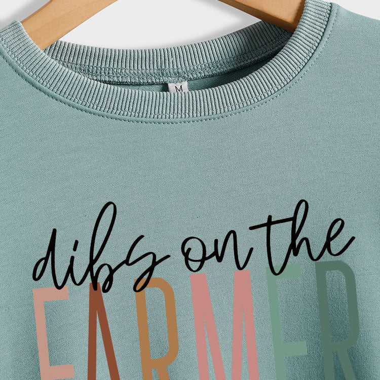 Dibs on The Farmer Lettre Col Rond Lâche Manches Longues Automne Hiver Pull Col Rond