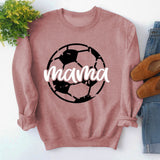 Round Neck Tops Long Sleeve Mama Print Loose Sweatshirt