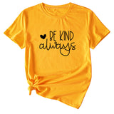 Simple English Letters Be Kind Always Womens T-shirt with Short Sleeves