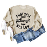 FOOTBALL IS MY FAVORITE Letters Autumn and Winter Loose Long-sleeved Sweater Women