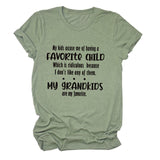 My Kids Accuse Me of Having Letters Round Neck Women's Short Sleeve Loose T-shirt