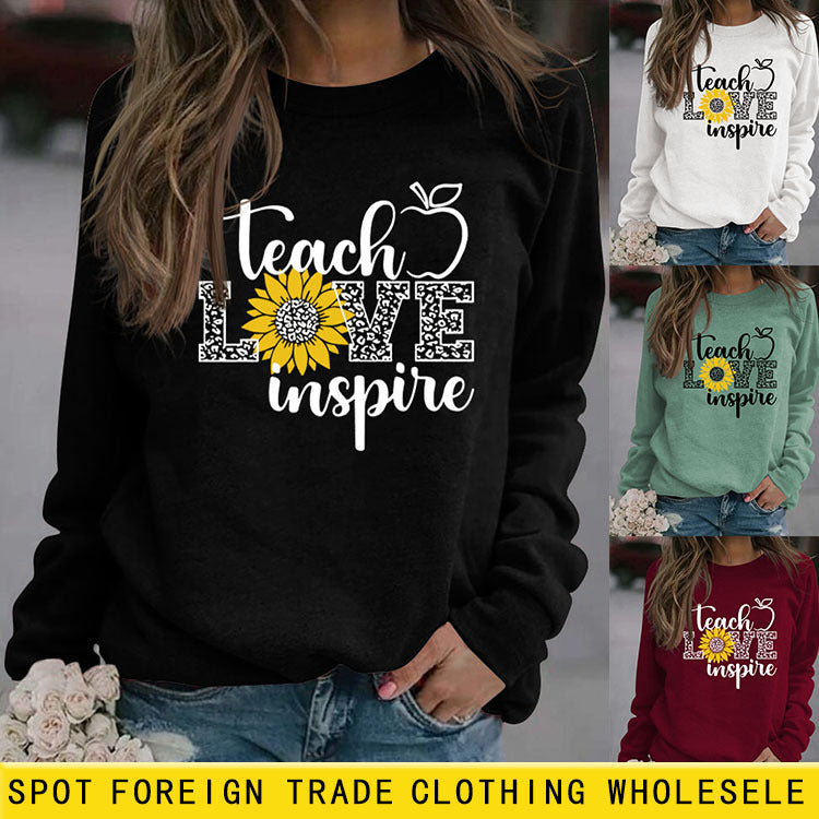 Coach Love Inspire tournesol lettre impression manches longues col rond sweat femmes