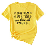 Love Them Spool Letter Print Casual Round Neck Short Sleeve T-shirt