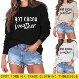 HOT COCOA WEATHER Pullover mit weitem Bein und langen Ärmeln in großer Größe