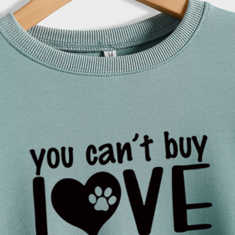 Vous ne pouvez pas acheter des lettres d'amour col rond automne et hiver fond décontracté à manches longues dames pull