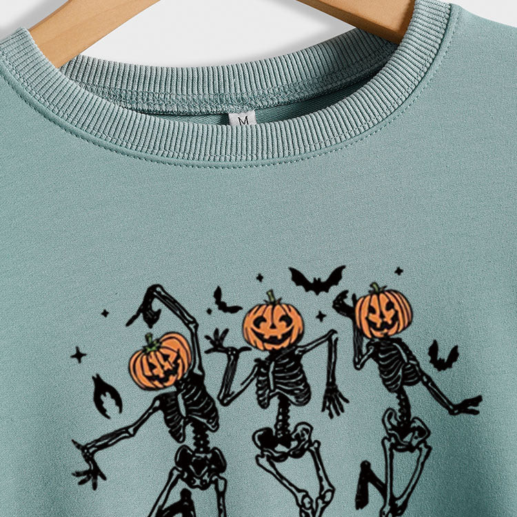 Chemise à bascule pour femme à col rond et pull d'Halloween