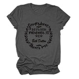 Women‘s Casual Short-sleeved T-shirt with Somewhere Between Letters T-Shirt