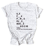 Fashion Round Neck Women's Short Sleeve Loose Letter T-Shirt