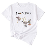 I Don't Give A Playful Graphic Print Woman Casual Crewneck Short Sleeve T-shirt