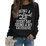 Being A Functional Round Neck Tops Long Sleeve Loose Sweatshirt