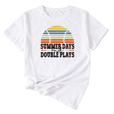 Summer Days Women's Crewneck Letter Short Sleeve T-shirt