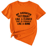 Large Women's T-Shirt MY DAUGHTER ISN'T Letter Print Short Sleeve