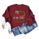 Damen Sweatshirt mit Aufschrift „My Heart Is on That Field“