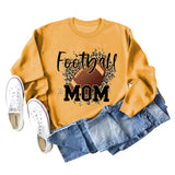 FOOTBALL MOM LETTERS Léopard sous-couche à manches longues surdimensionné pull fille