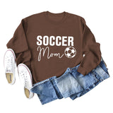 SOCCER MOM Fußball Brief Mode frauen Langarm Shirt Lose Pullover