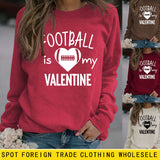 FOOTBALL IS MY VALENTINE Lettre Amour Baseball Pull à manches longues Fille