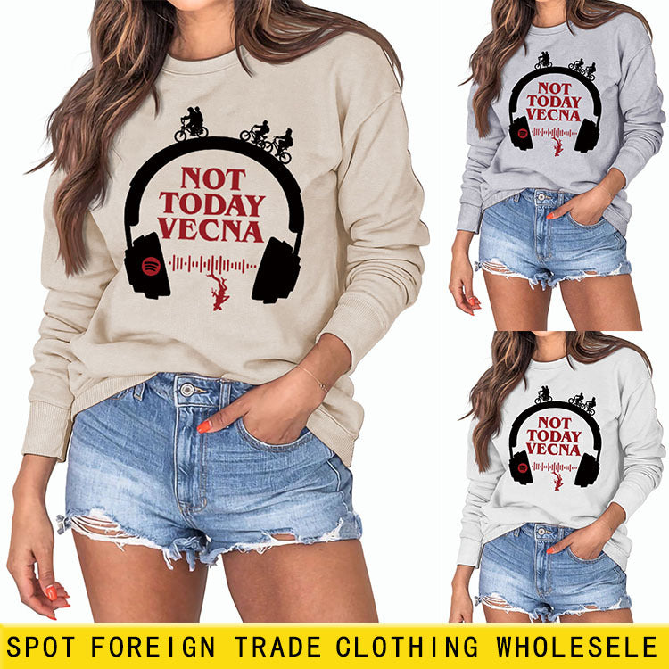 Not Today Vecna ​​Pull ample à manches longues pour femme
