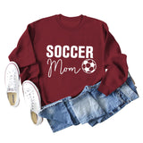 SOCCER MOM Fußball Brief Mode frauen Langarm Shirt Lose Pullover