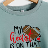 Damen Sweatshirt mit Aufschrift „My Heart Is on That Field“