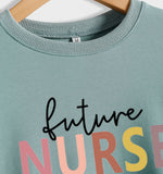 Women's Tops Future Nurse Letter Print Casual Sweatshirt