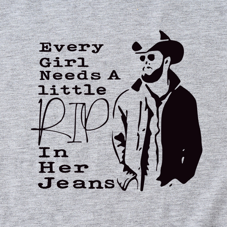 Vêtements pour femmes Chaque fille a besoin d'un petit RIP T-shirt à manches courtes
