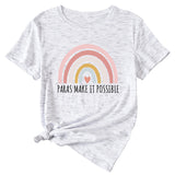 Paras Make It Popssible Summer Letter Fashion Short Sleeve Crewneck T-shirt