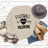 FOOTBALL IS MY VALENTINE Lettre Amour Baseball Pull à manches longues Fille