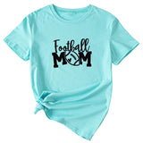 Football Mom Crew Neck Women's T-Shirt Loose Letter Short Sleeve