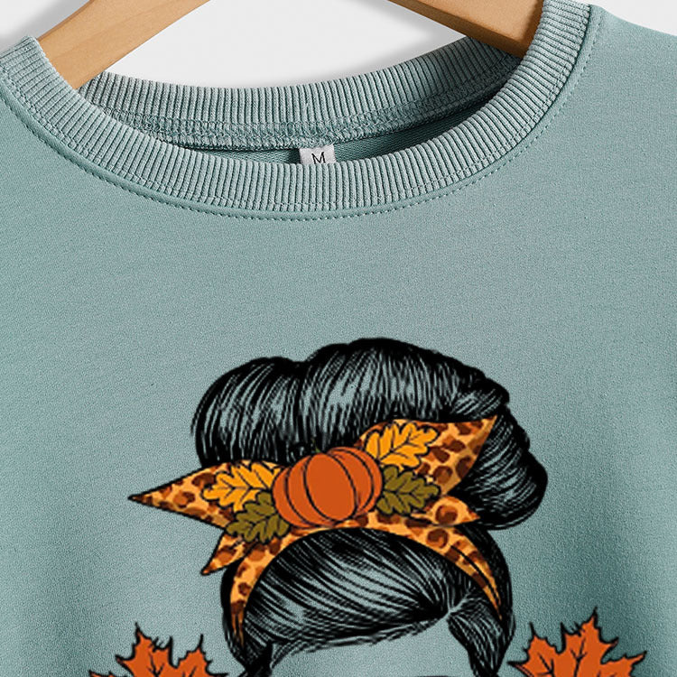 THANKRUL MAMA LETTERPRINT BASE SWEAT-SHIRT OVERSIZE À MANCHES LONGUES POUR FEMMES