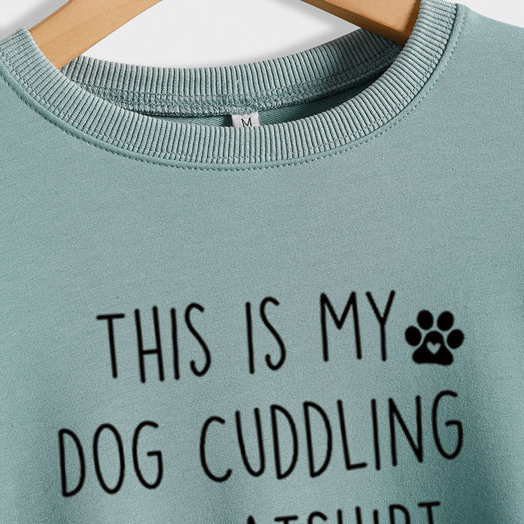 This Is My Dog Mode Lettre Chien Imprimé Loisirs Manches Longues Grand Pull