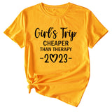 Girl's Trip Cheeper Round Neck Letter Women's T-shirt Fashion Short SleeveT-Shirt