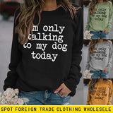 Letters Round Neck Letters Ladies Long Sleeve Print Loose Long Sleeve Sweatshirt