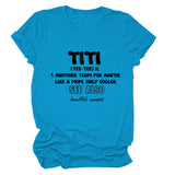 TItI TEE TEE Summer Letter, Crewneck, Loose Short Sleeve Women's T-Shirt