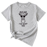 Sand Large Women's T-Shirt RELAX I'VE GOAT Short Sleeve