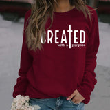 CREATED WITH A PURPOSE Loose Fall and Winter Long-sleeved Sweater