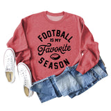 FOOTBALL IS MY FAVORITE Letters Autumn and Winter Loose Long-sleeved Sweater Women