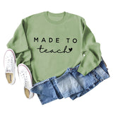 MADE TO Teach Letters Autumn and Winter Long Sleeve Large Women's Sweater