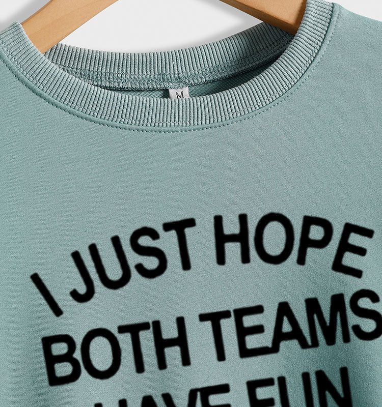 Sweat-shirt ample à col rond pour femmes, haut à manches longues, imprimé I JUST HOPE, lettres à la mode