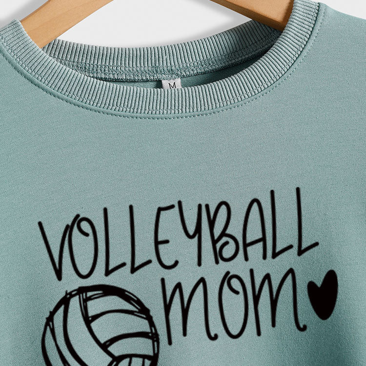 VOLLEYBALL MOM Volleyball Lettre Amour Col Rond Automne Hiver Manches Longues Lâche Body