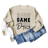 GAME DAY Baseball Letter Round Neck Loose Printing Long Sleeve Leisure Large Size Sweater Girl