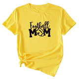 Football Mom Crew Neck Women's T-Shirt Loose Letter Short Sleeve