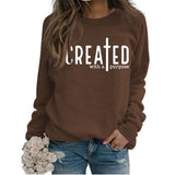 CREATED WITH A PURPOSE Loose Fall and Winter Long-sleeved Sweater