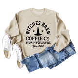 Cross Border Witches Brew Coffee Women's Wear Round Neck Loose Bottomed Long Sleeve Sweater