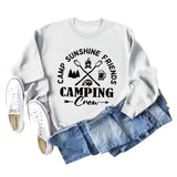 CAMP SUNSHINE FRIENDS COL ROND LETTRES LAMPE CAMPING SWEAT-SHIRT À MANCHES LONGUES